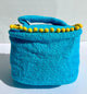 Turquoise and Yellow pom poms